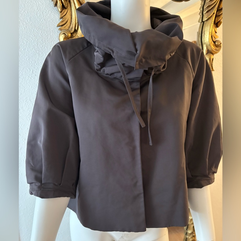 Club Monaco Brown Cropped Rain Peacoat